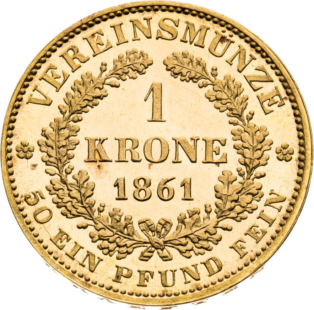 Spolková koruna 1861 - reverz