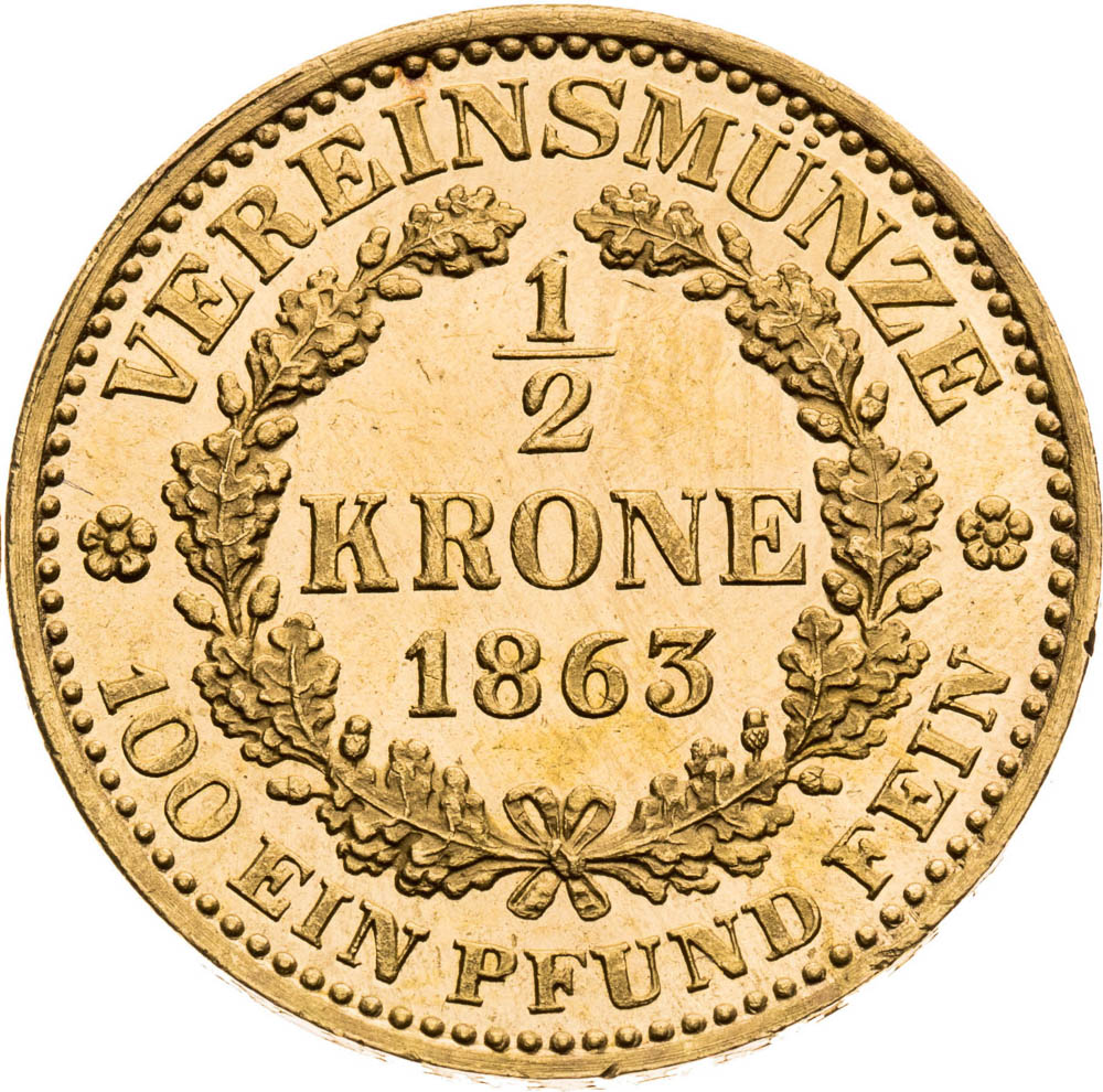 Spolková 1/2 koruna 1863 - reverz