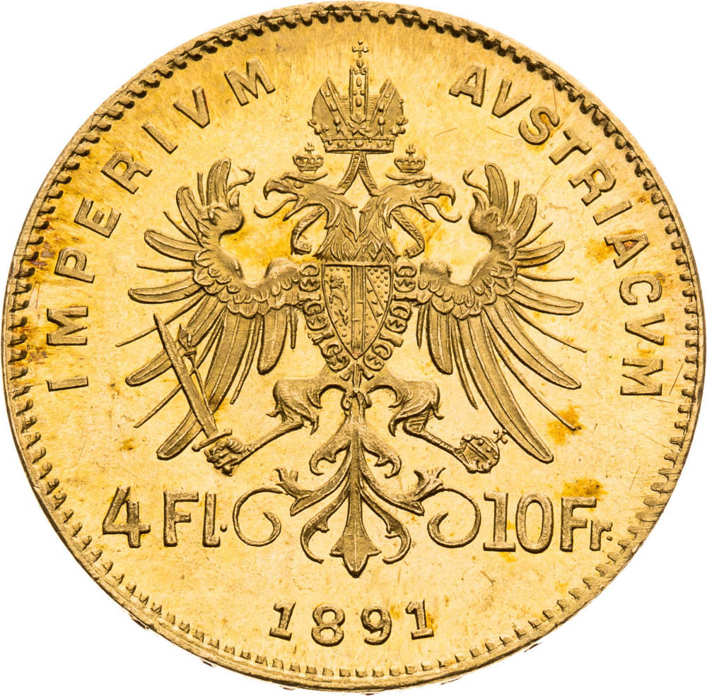 4 Gulden 1891 - back