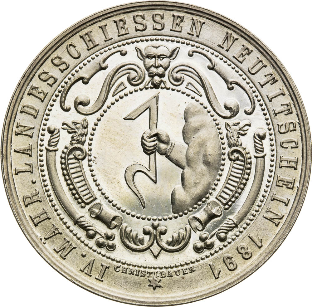 Stříbrná medaile 1891 - avers