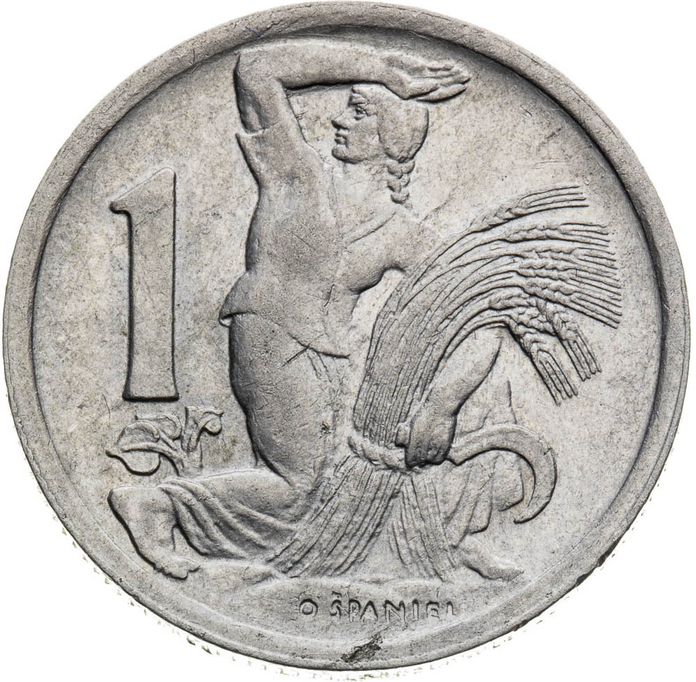 1 Koruna 1947 - back