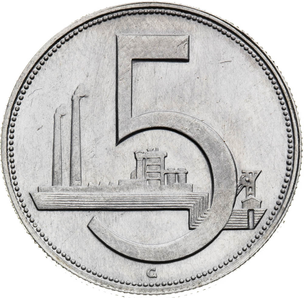 5 Koruna 1951 - back