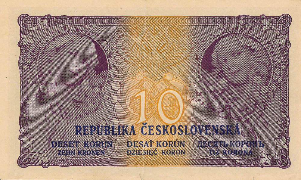10 Kč 1919 - revers