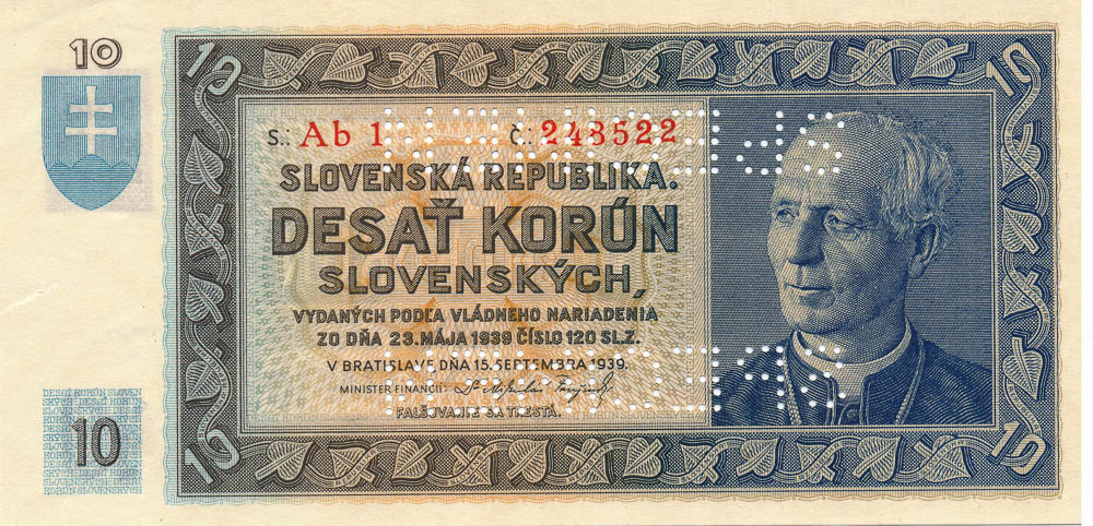 10 Ks 1939 (bankový vzor) - avers