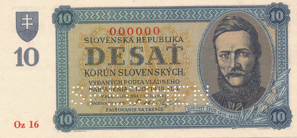 10 Ks 1943 (bankový vzor, anulát) - avers