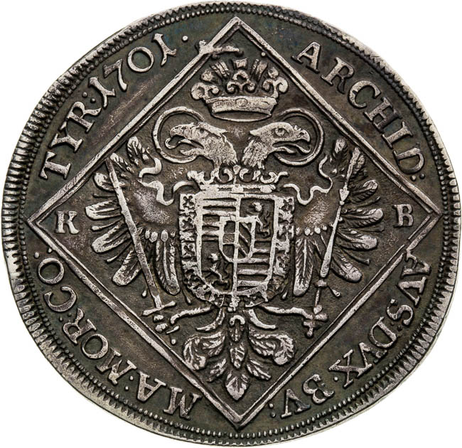 1/4 Thaler 1701 - back