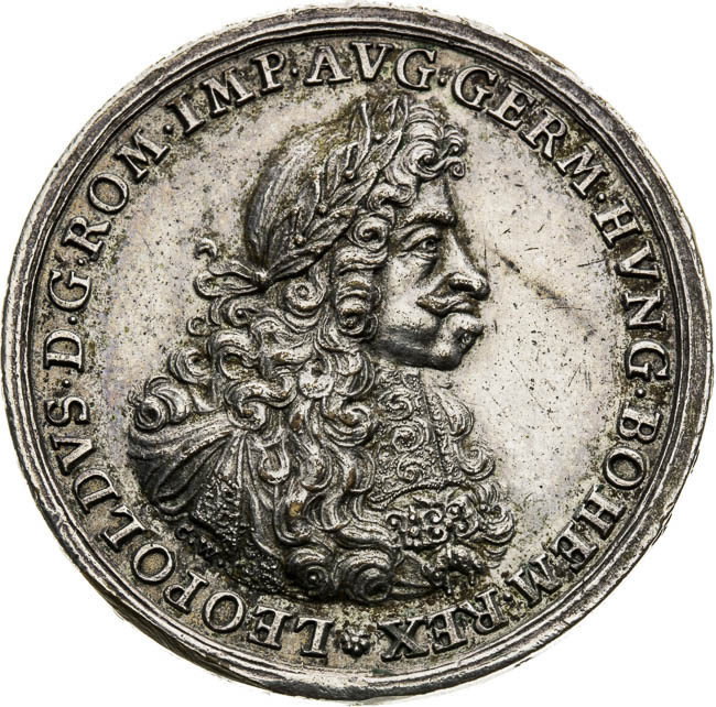 Postriebrená medaila (1697) - averz