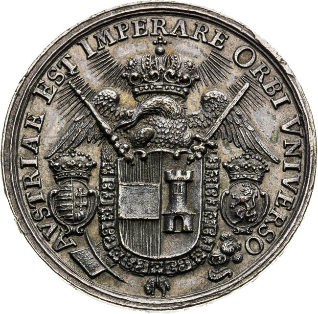 Postriebrená medaila (1697) - reverz