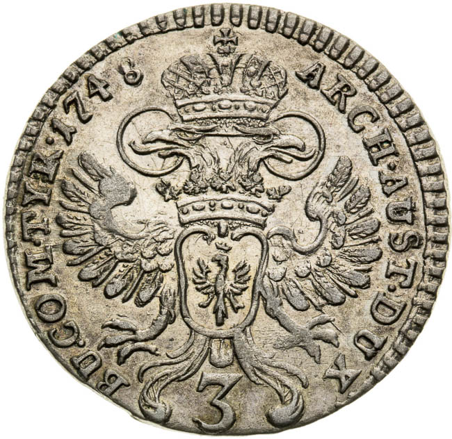 3 Grajciar 1748 - reverz