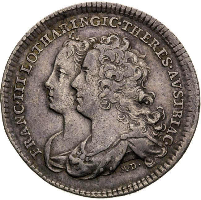 Strieborný žetón 1736 - averz