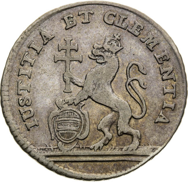 Strieborný žetón 1743 - reverz