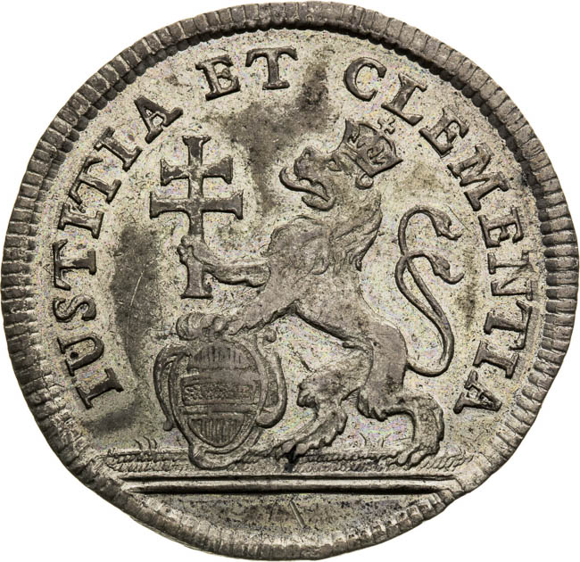 Strieborný žetón 1743 - reverz