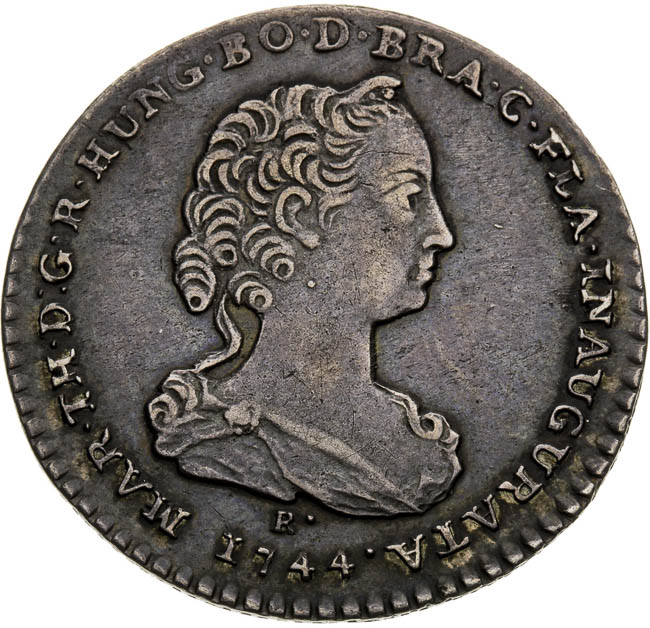 Strieborný žetón 1744 - averz