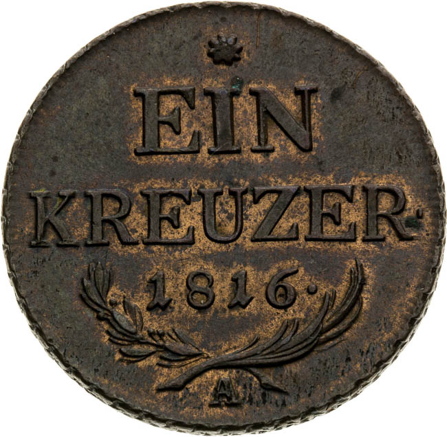1 Kreutzer 1816 - back