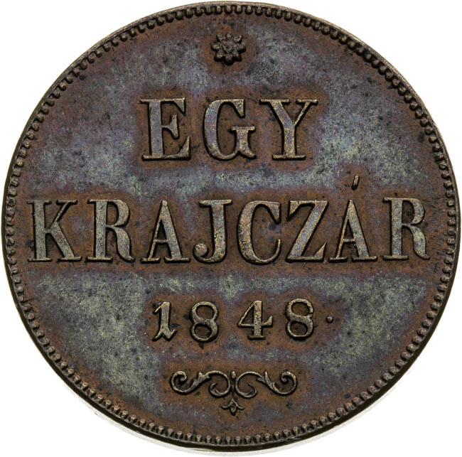 1 Kreutzer 1848 - back