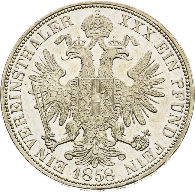 Federal Thaler 1858 - back