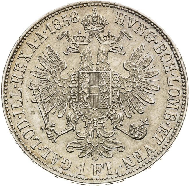 Gulden 1858 - back