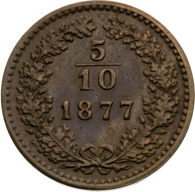 5/10 Kreutzer 1877 - back