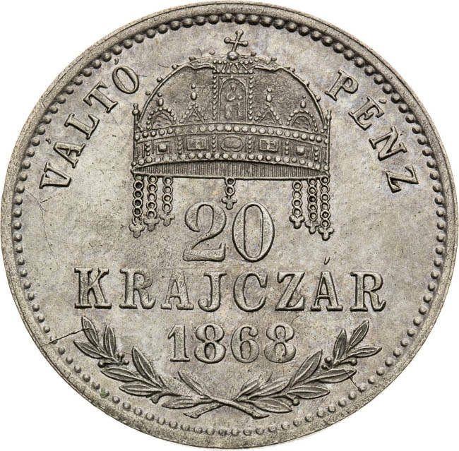 20 Kreutzer 1868 - back