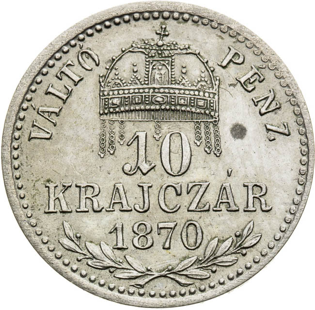 10 Kreutzer 1870 - back