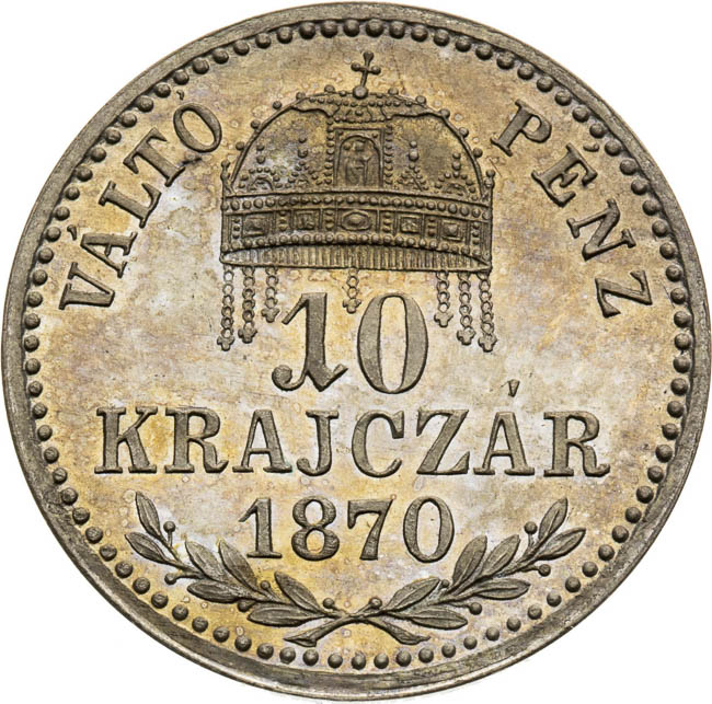10 Kreutzer 1870 - back