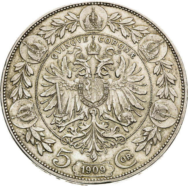 5 Korona 1909 - reverz
