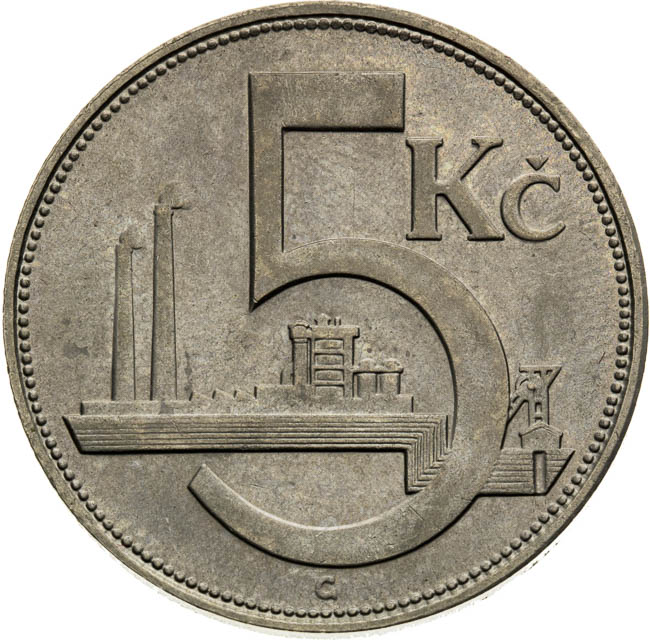 5 Koruna 1925 - back