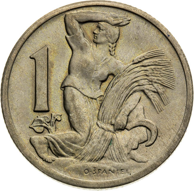 1 Koruna 1929 - back