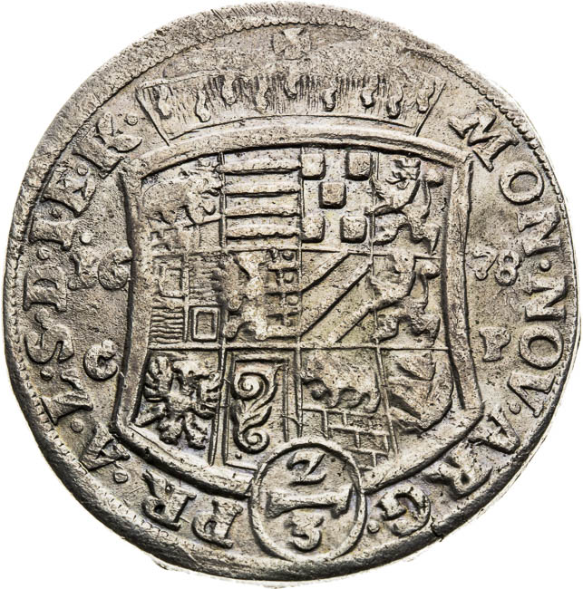 2/3 Thaler 1678 - back