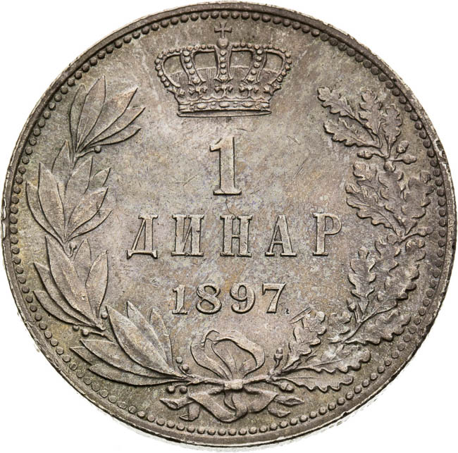 1 Dinar 1897 - back