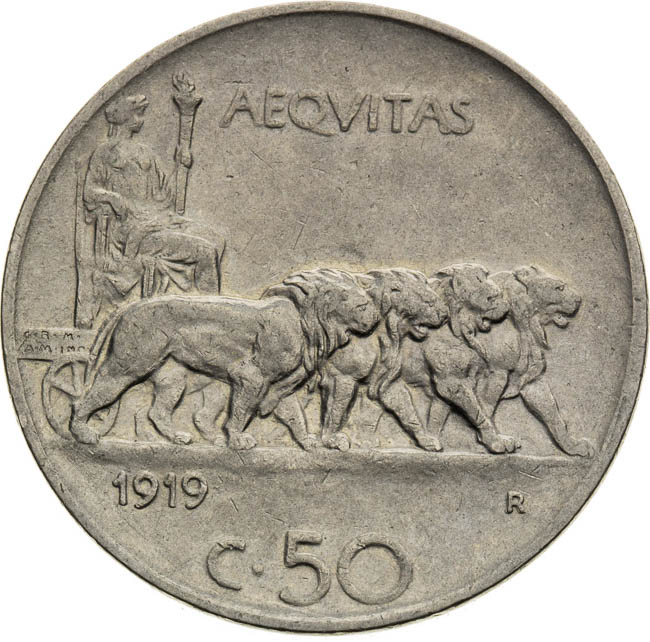 50 Centesimi 1919 - back