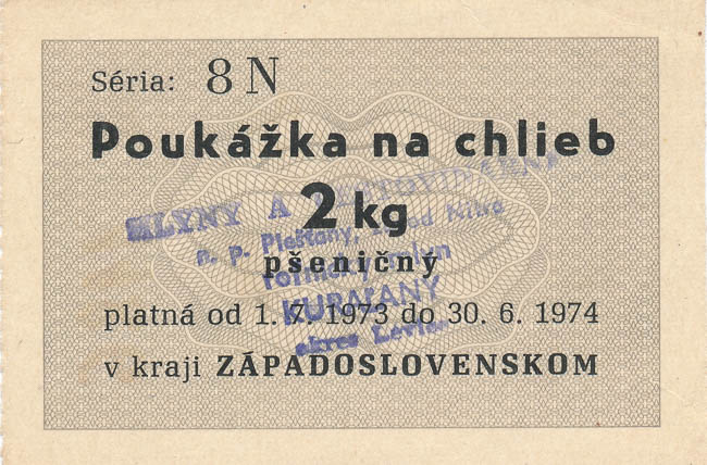 Poukážka na chlieb 2 kg - averz
