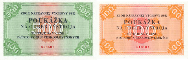 Väzenské poukážky 1975 (7 ks) - averz