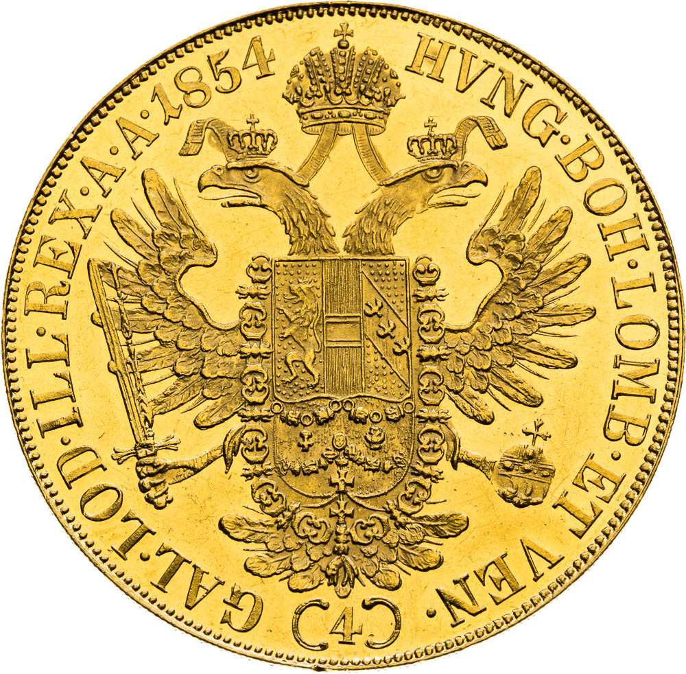 4 Ducats 1854 - back