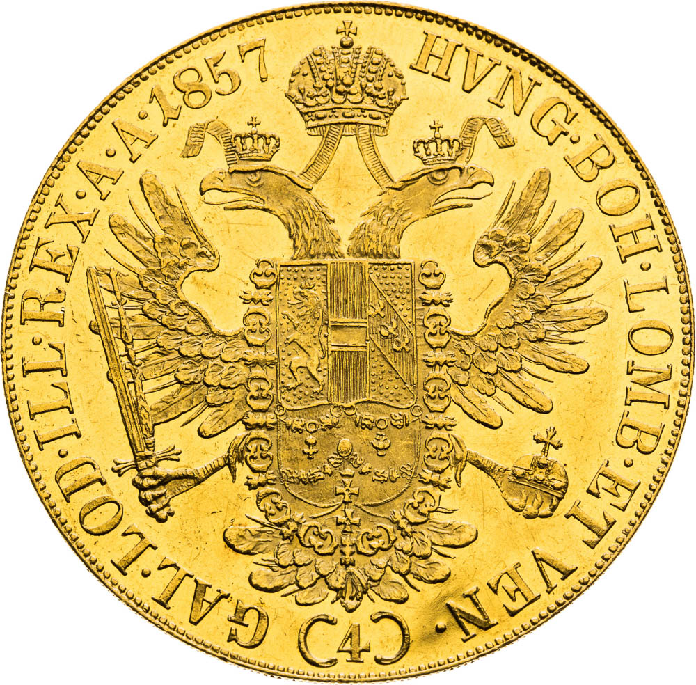 4 Ducats 1857 - back