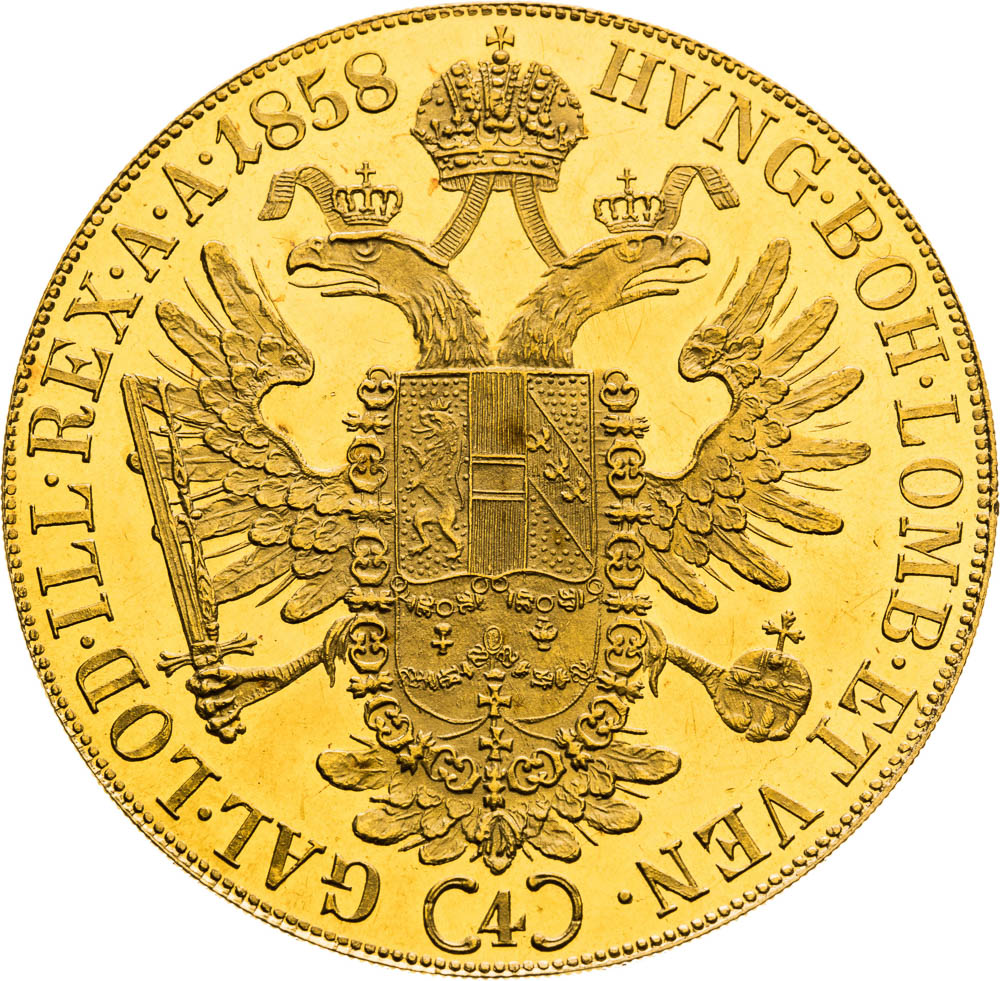4 Ducats 1858 - back