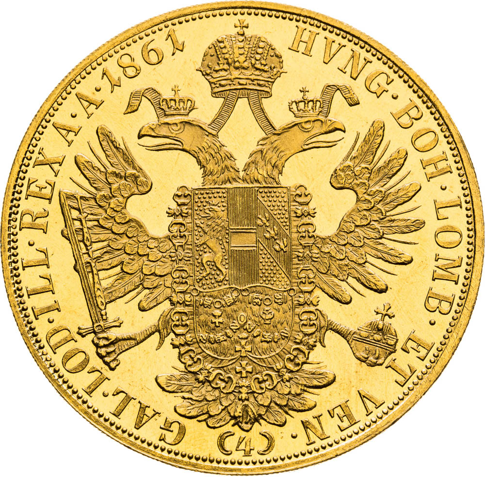 4 Ducats 1861 - back
