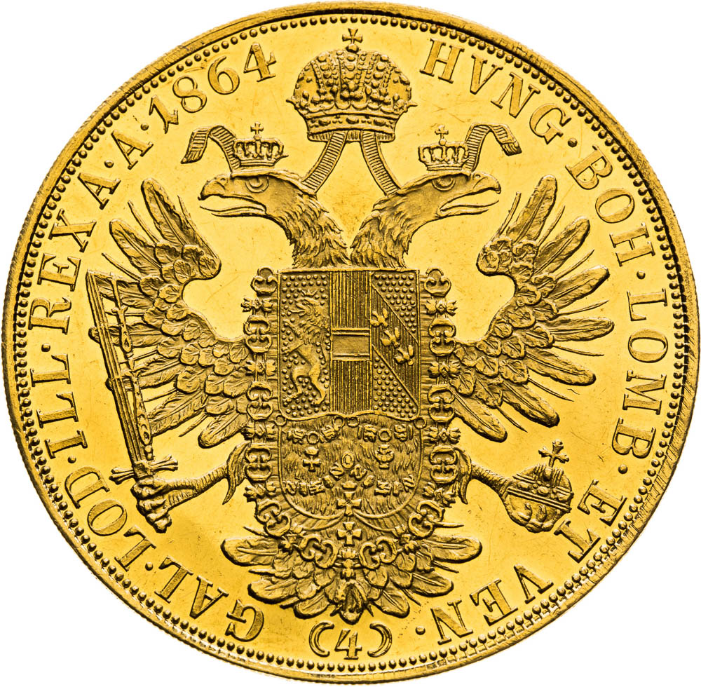 4 Ducats 1864 - back