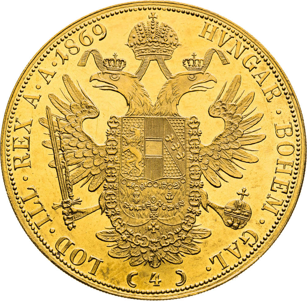 4 Ducats 1869 - back