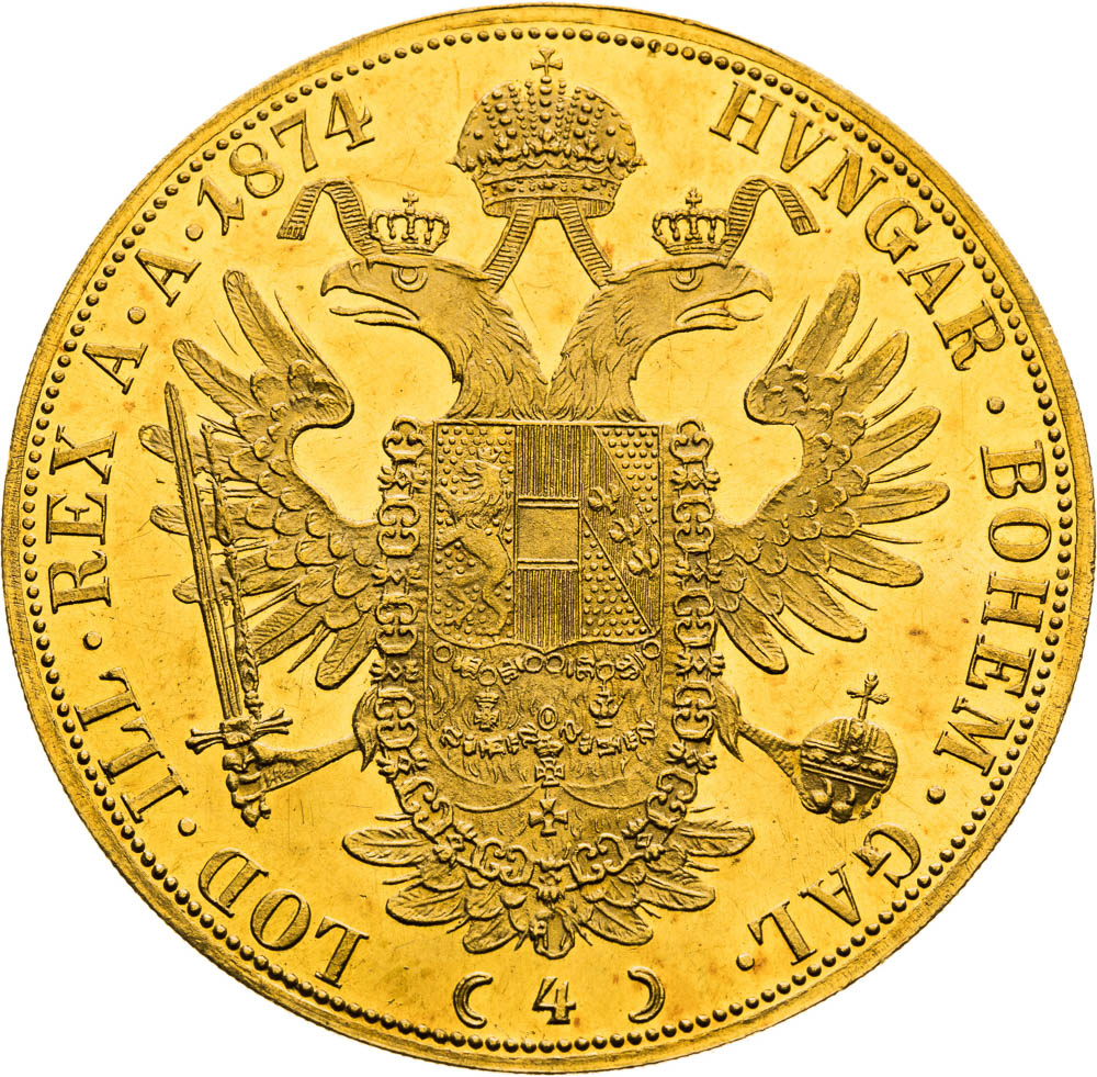 4 Ducats 1874 - back