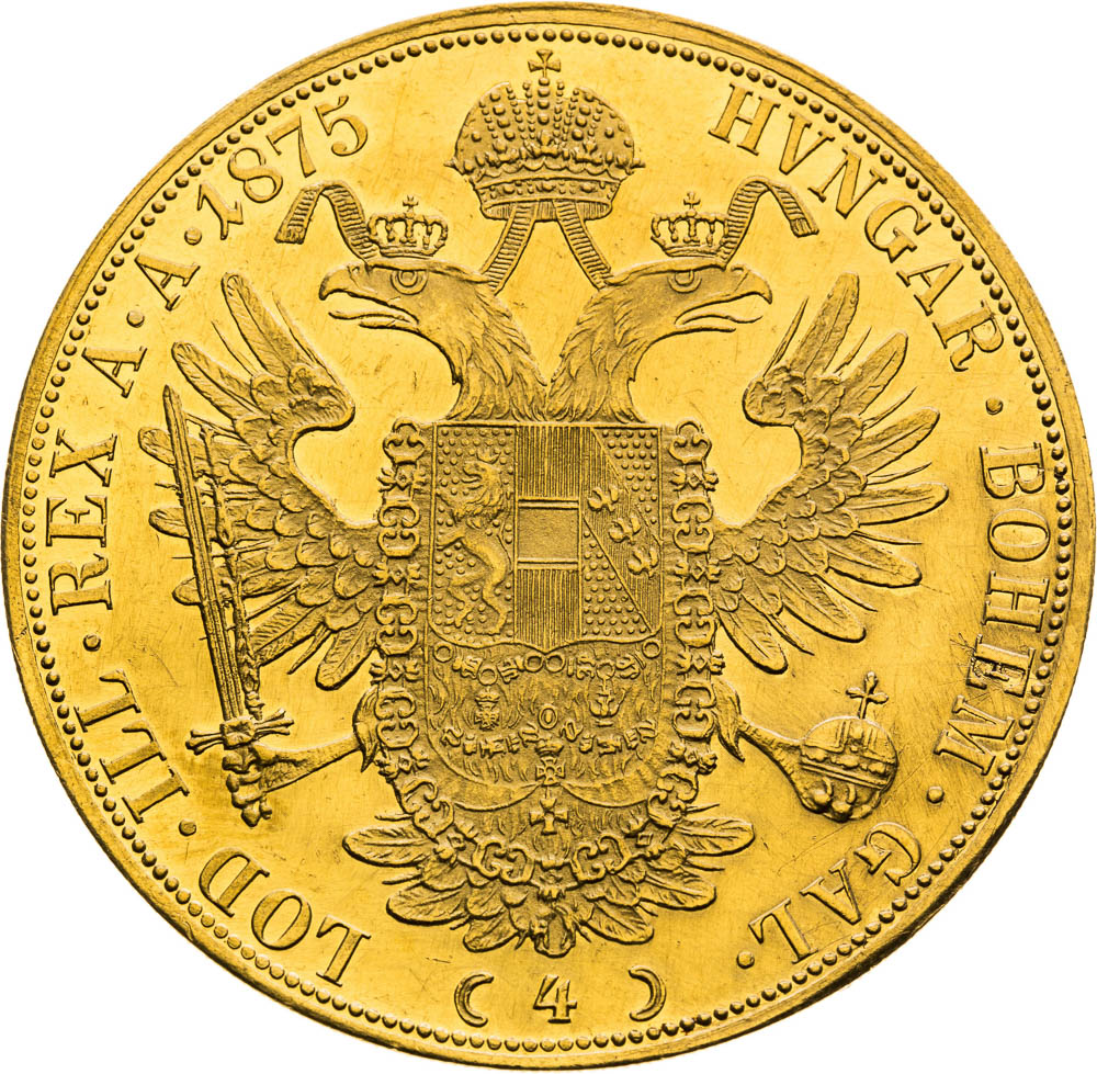 4 Ducats 1875 - back