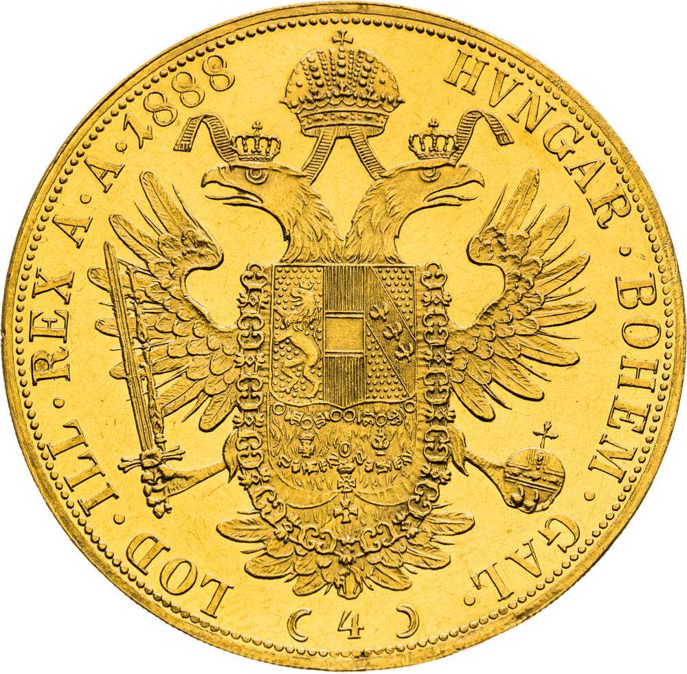4 Ducats 1888 - back