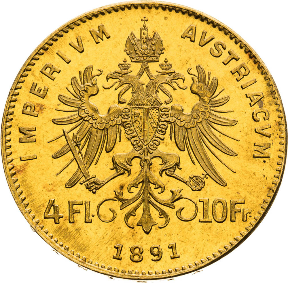4 Florin 1891 - back
