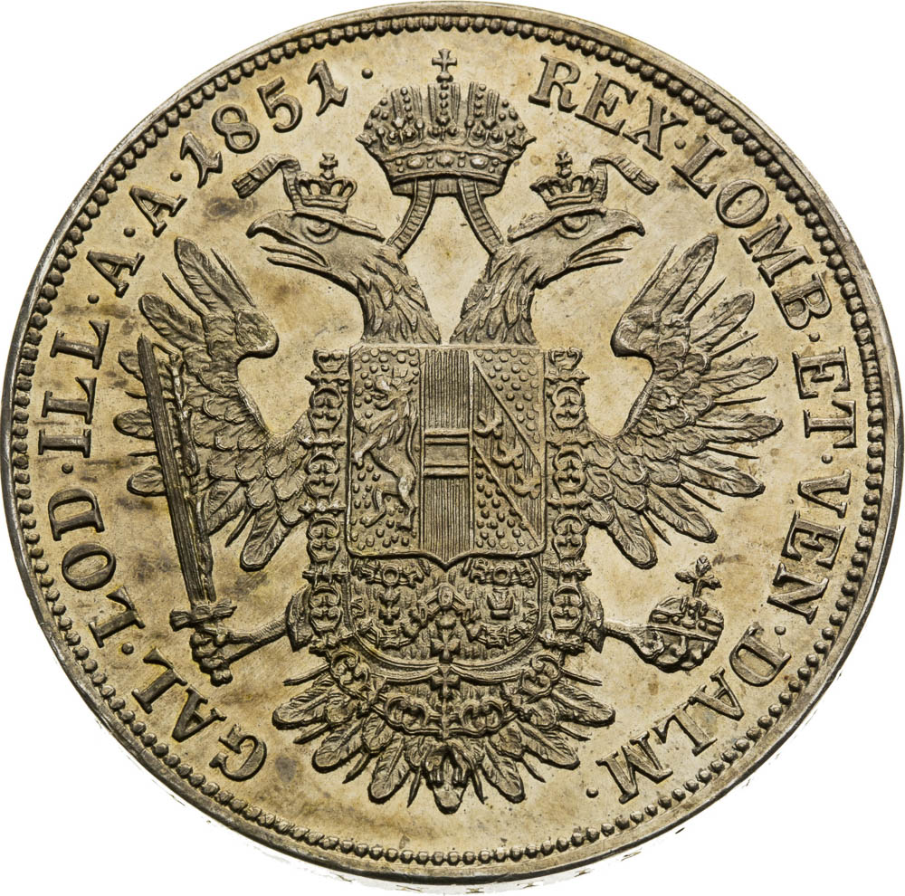 1/2 Thaler 1851 - back