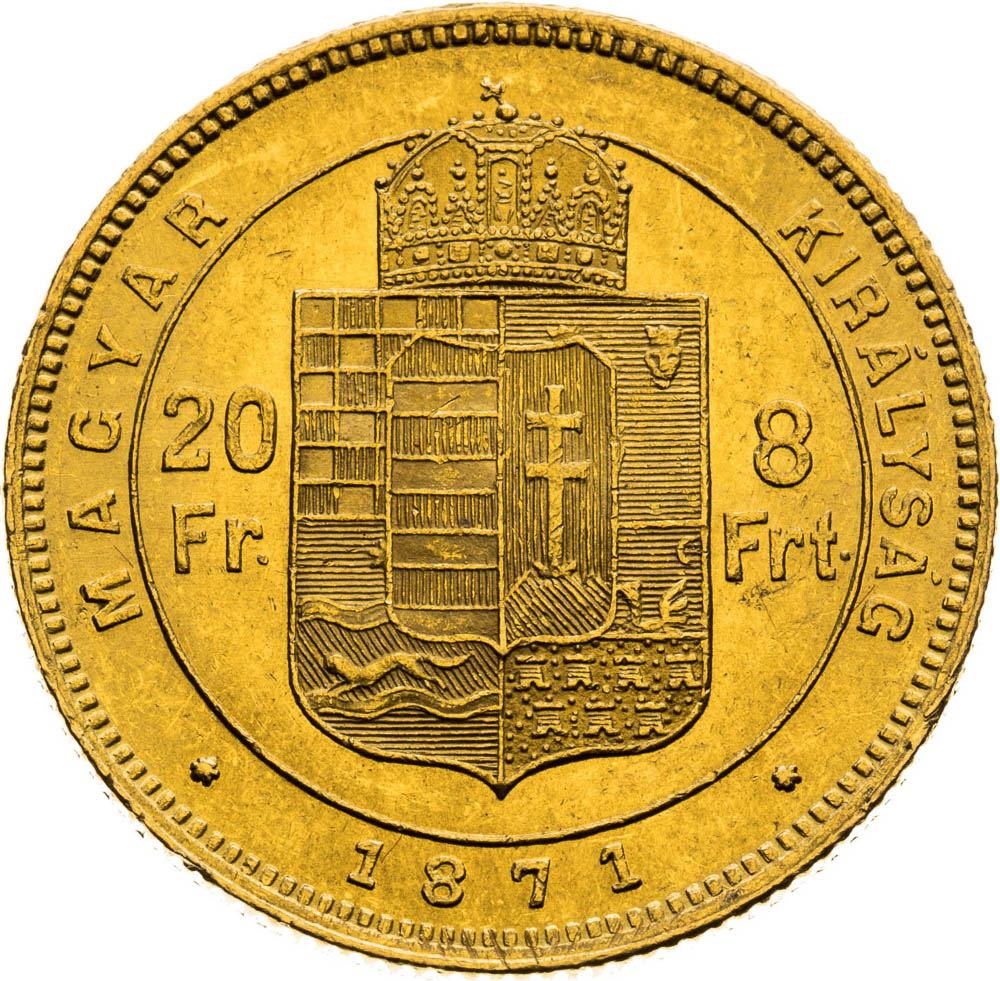 8 Forint 1871 - back