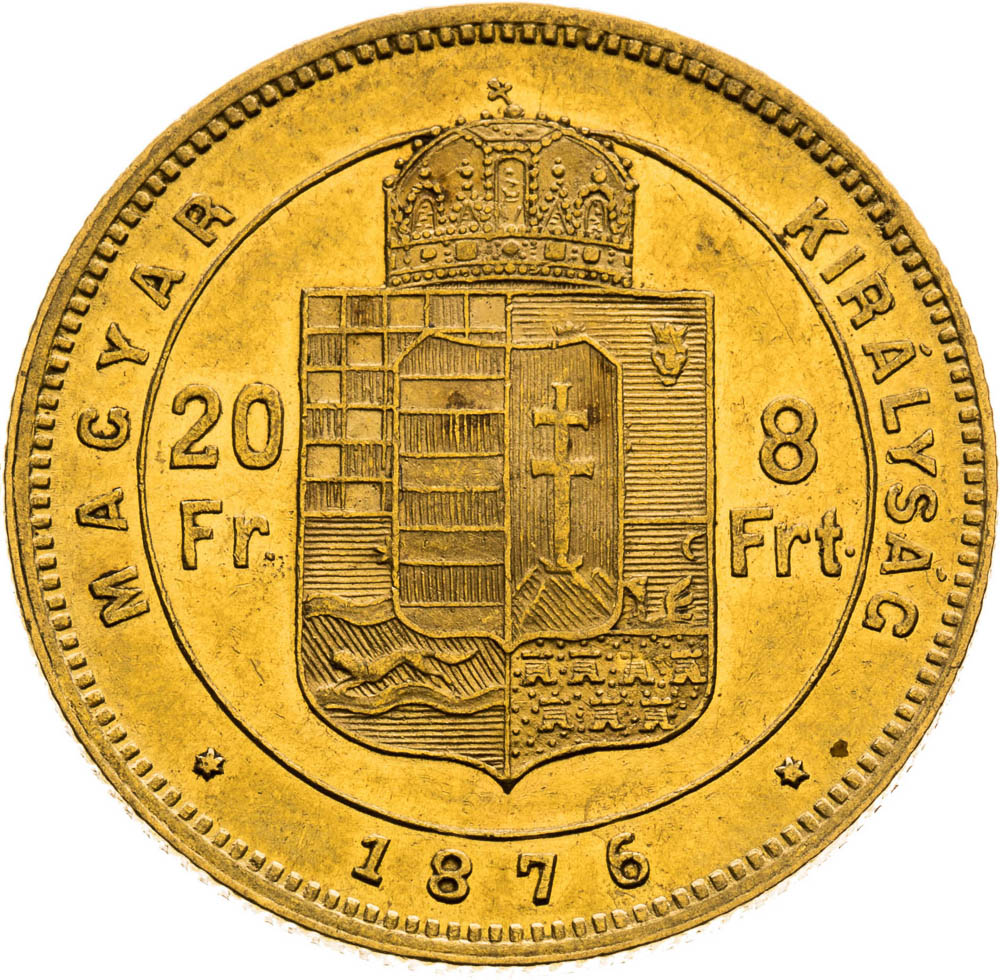 8 Forint 1876 - back