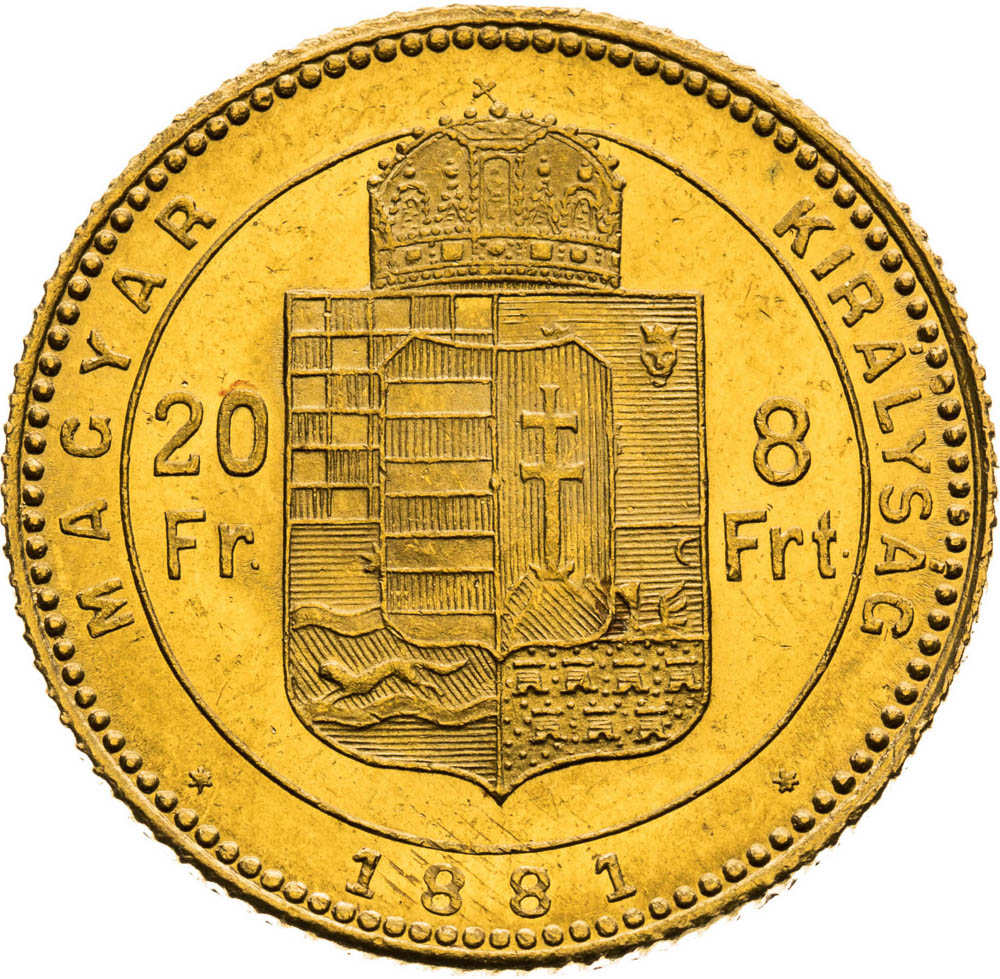 8 Forint 1881 - back