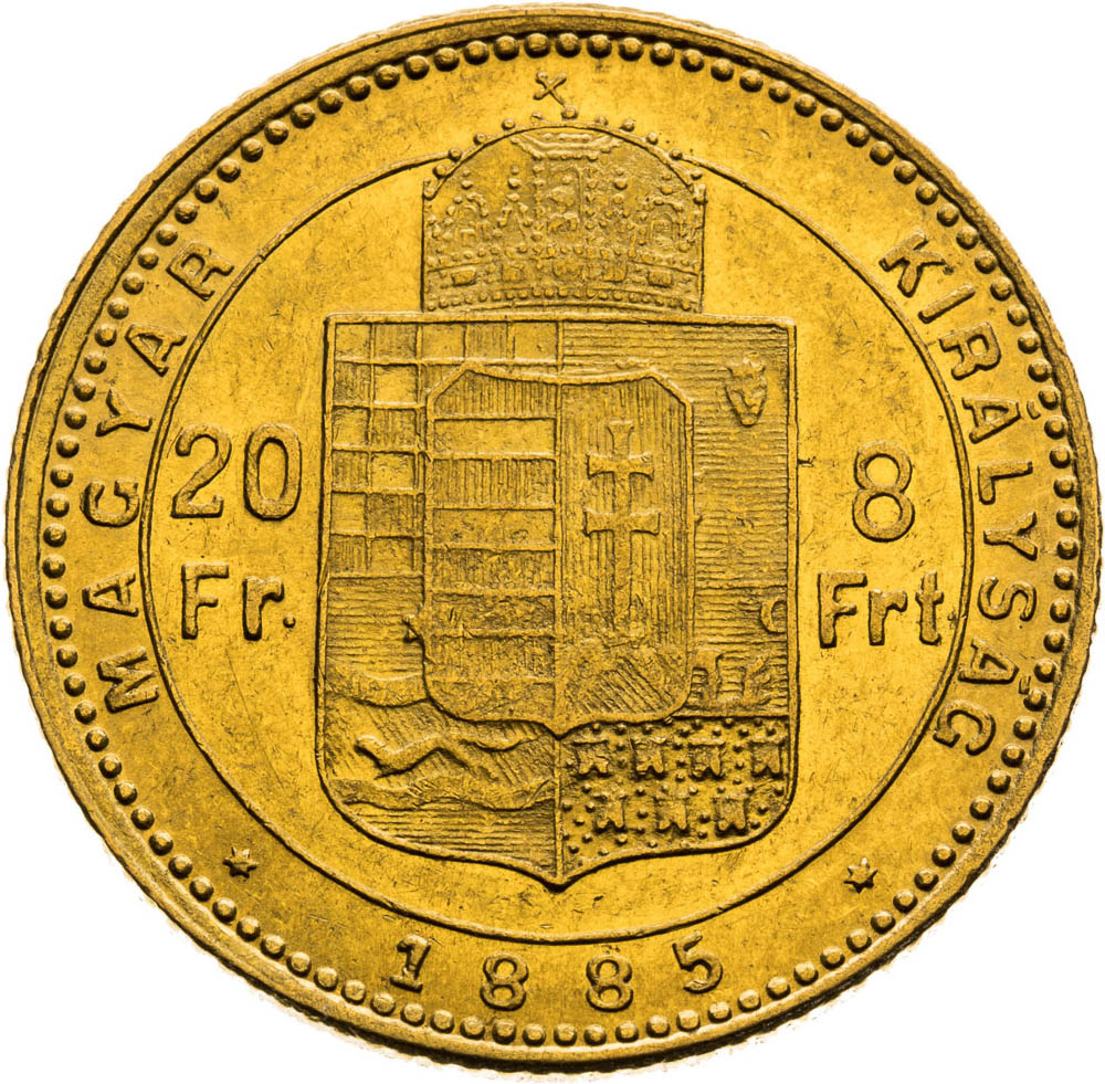 8 Forint 1885 - back