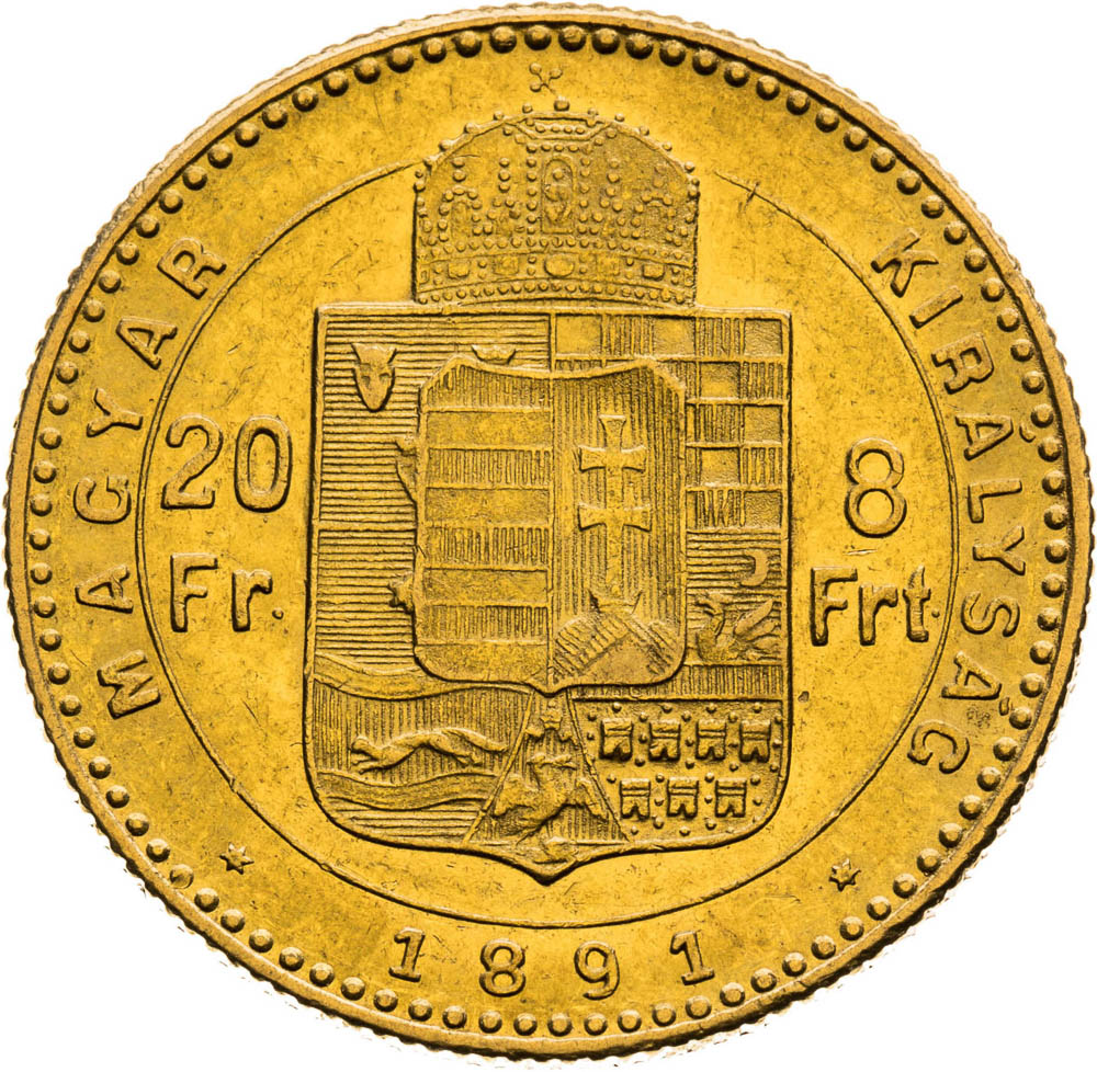 8 Forint 1891 - back
