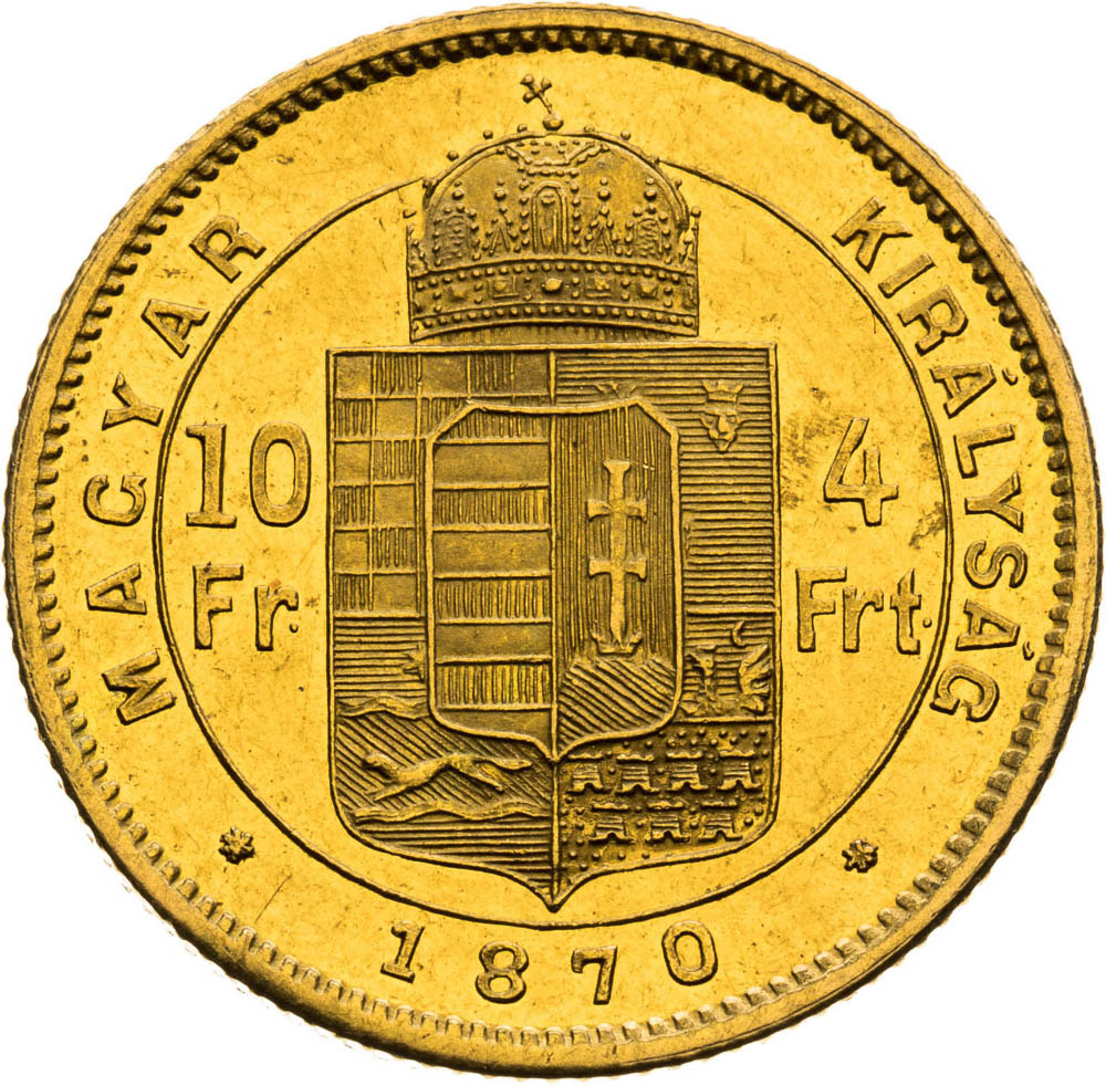4 Forint 1870 - back